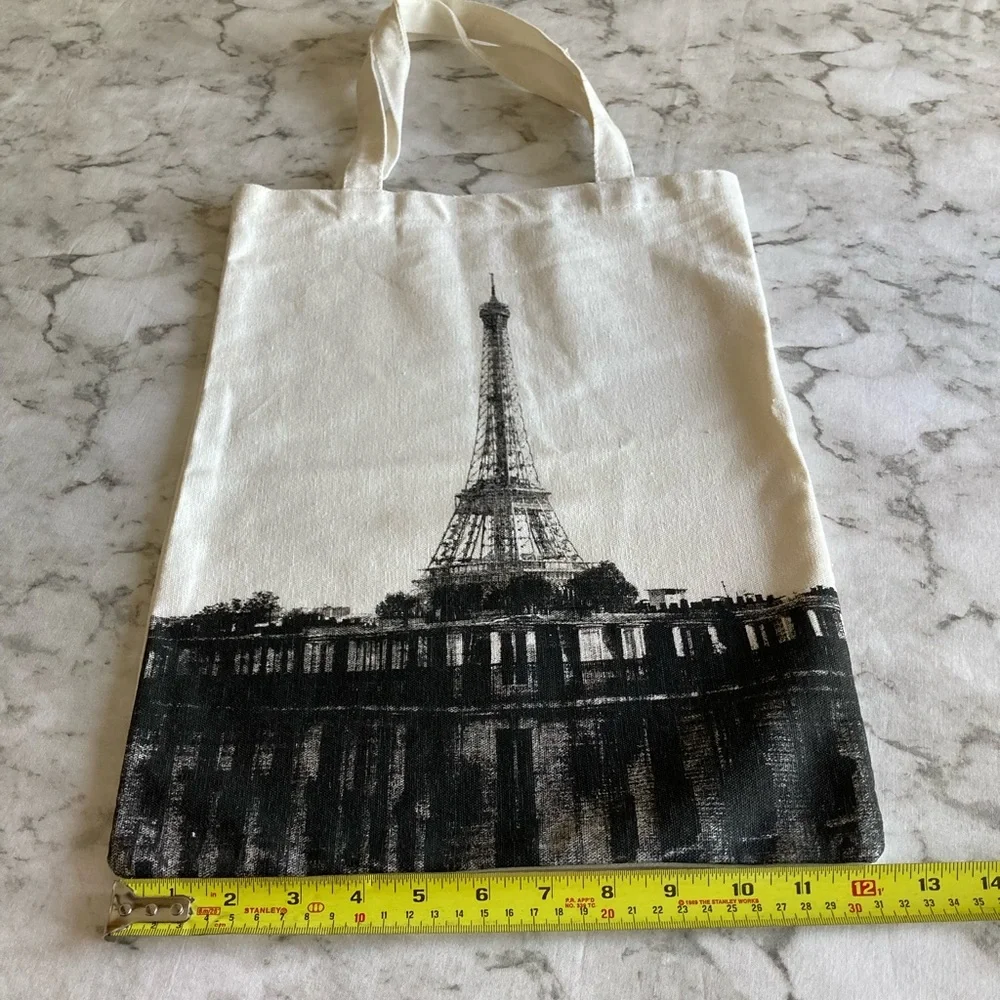 Tall tote with the Eiffel Tower Canvas Tote Bag NWOT - Picture 3 of 7